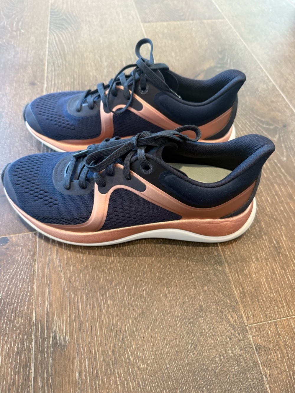 lululemon athletica Navy and Rose Gold Athletic Running Shoes Size 8 Used 2-3x